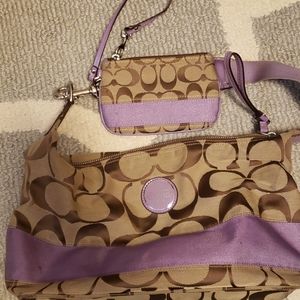 Coach Medium Size Purse and Wristlet
